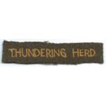 WWII 8th Armor Division English Made THUNDERING HERD Tab