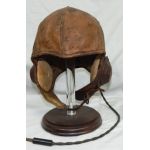 1930's-1940's Aviation Leather Flight Helmet With Electronics