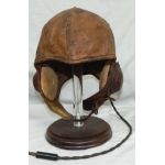 1930's-1940's Aviation Leather Flight Helmet With Electronics