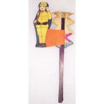 WWII Japanese Home Front Soldier Patriotic Paper Fan