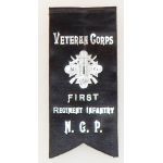 1st Pennsylvania Infantry Regiment Veterans Mourning Ribbon / Badge