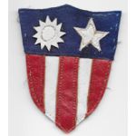 WWII Odd Shield Shaped Multi-Piece Leather CBI Patch