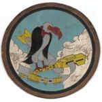 WWII 825th Bomb Squadron Italian Made Incised Leather Squadron Patch