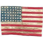 WWII Leather CBI Made US Flag Back Patch