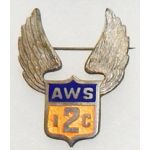 Aircraft Warning Service 2nd Interceptor Command  Enameled Wing Badge