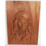WWII Carved Wooden Japanese Naval Pilot Wall Hanger / Plaque
