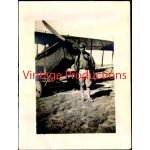 WWI Pilot In Front of Aircraft Photo