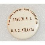 WWII New York Shipbuilding Corporation USS Atlanta Launching Pin / Badge