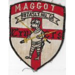 Vietnam 187th Assault Helicopter Company MAGGOT CRUSADERS Oversized Pocket Patch