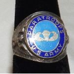 WWII US Army Paratroopers Enamel And Sterling Ring
