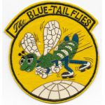 1950's US Air Force 37th Troop Carrier BLUE-TAIL FLIES Japanese Made Bullion Squadron Patch