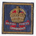 1950's British Forces Commonwealth Bullion Japanese Made Patch