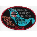 1990-91 CG-18 USS Worden Operation Desert Storm Tour Patch