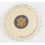 WWII Army Themed Lucite Sweetheart Compact