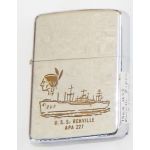 1964 US Navy USS Renville APA 227 Zippo LIghter.