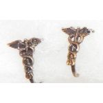 WWII Medical Corps Screw Back Sweetheart Earrings