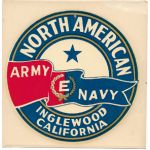 WWII North American Aviation  Army Navy E Flag Award Decal