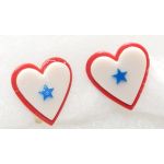 WWII Bakelite Son In Service Heart Sweetheart Earrings