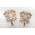 Navy Officers Emblem Sweetheart Screw Back Earrings