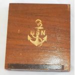 WWII US Navy Wooden Sweetheart Compact