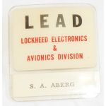 1950's Lockheed Aircraft Company Lead Electronics & Avionics Division Employee ID Badge