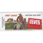 1940's-50's Levi Overalls First Choice Since Gold Rush Days Advertising Ink Blotter