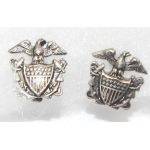 WWII US Navy Officers Sweetheart / Patriotic Screw Back Earrings