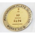 WWII Era Pittsburgh Plate Glass Co Works No 9 Home Front Employees Badge