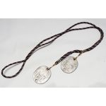 WWII Navy ID / Dog Tags with Rayon Woven Cord
