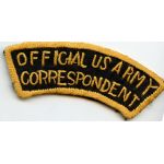 WWII - Occupation Official US Army Correspondent Japanese Made Raw Silk Tab / Patch
