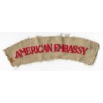 WWII American Embassy English Made Tab / Patch