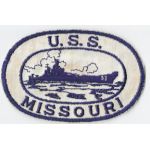 1940's-50s US Navy USS Missouri Ships Patch