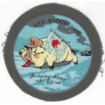 WWII Disney Design US Navy USS Rockingham Ship Patch & Paperwork