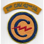 WWII Occupation Period 2nd Cavalry 42nd Constabulary Squadron Theatre Made Patch Set