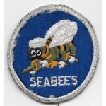 WWII US Navy Seabees Light Blue Background Patch