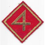 WWII - Occupation Era USMC 4th Marine Division German Made Bullion Patch