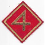 WWII - Occupation Era USMC 4th Marine Division German Made Bullion Patch