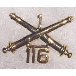 1960's 1st Battery 116th Artillery Officers Collar Device