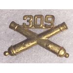 WWII 309th Field Artillery Officers Collar Device