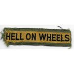 WWII - Occupation Period 2nd Armor Division HELL ON WHEELS Theatre Made Tab / Patch