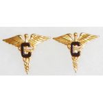 WWII Army Medical Contract Officers Collar Device Set