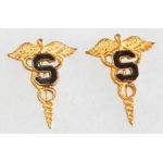 WWII Army Medical Sanitary Corps Officers Collar Device Set