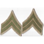 WWII Army Corporal Summer Khaki Chevron Set