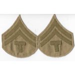 WWII Army Technical Corporal Summer Khaki Chevron Set