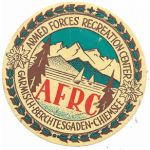 1940's Armed Forces Recreation Center AFRC Garmisch Berchtesgaden Chiemsee Luggage Decal