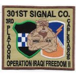 Operation Iraqi Freedom II 3rd Platoon 301st Signal Company CABLE DAWGS Theatre Made Patch