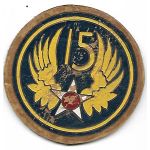 WWII AAF 15th Air Force Italian Made Incised Leather Patch