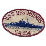WWII-1950's US Navy USS Des Moines CA-134 Ships Patch