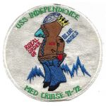 Vietnam Era US Navy Royal Order Of The Blue Noses USS Independence Med Cruise 1971-75 Patch