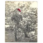 Airborne Soldier Wearing Camo & Colorized Beret Photo